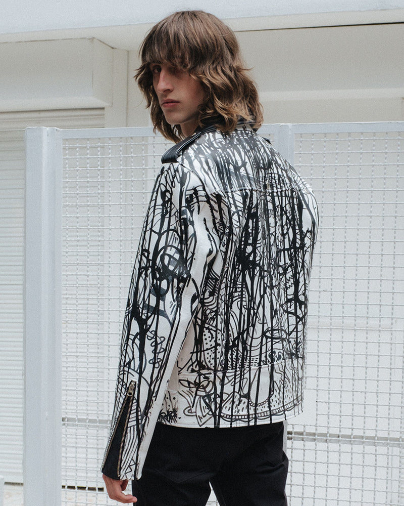MAGIC LEATHER JACKET - Black&White